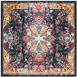 Grand Foulard Carré Vintage de 90x90cm pour Femme, Châle, Accessoire de Tête, Pays du Moyen-Orient, Printemps, Offre Spéciale