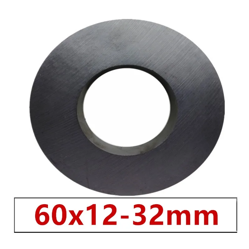 

5pcs/lot Ring Ferrite Magnet 60x12 mm Hole 32mm Permanent magnet 60mm x 12mm Black Round Speaker ceramic magnet 60*12 60-32x12mm