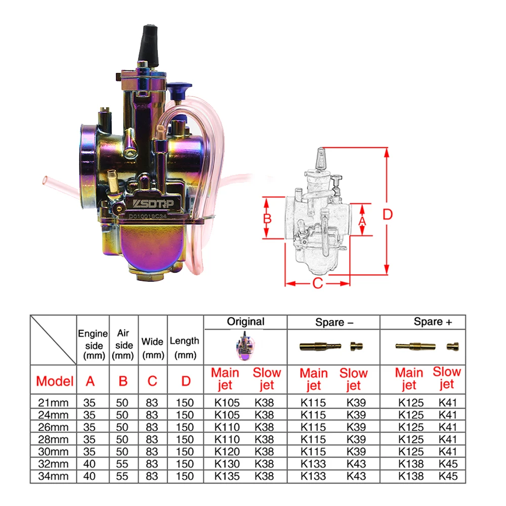 Sclmotos- 2T/4T Mikun Koso Keihi PWK 21 24 26 28 30 32 34 Motorcycle Carburetor With Air Filter Cup For Yamaha For Honda ATV