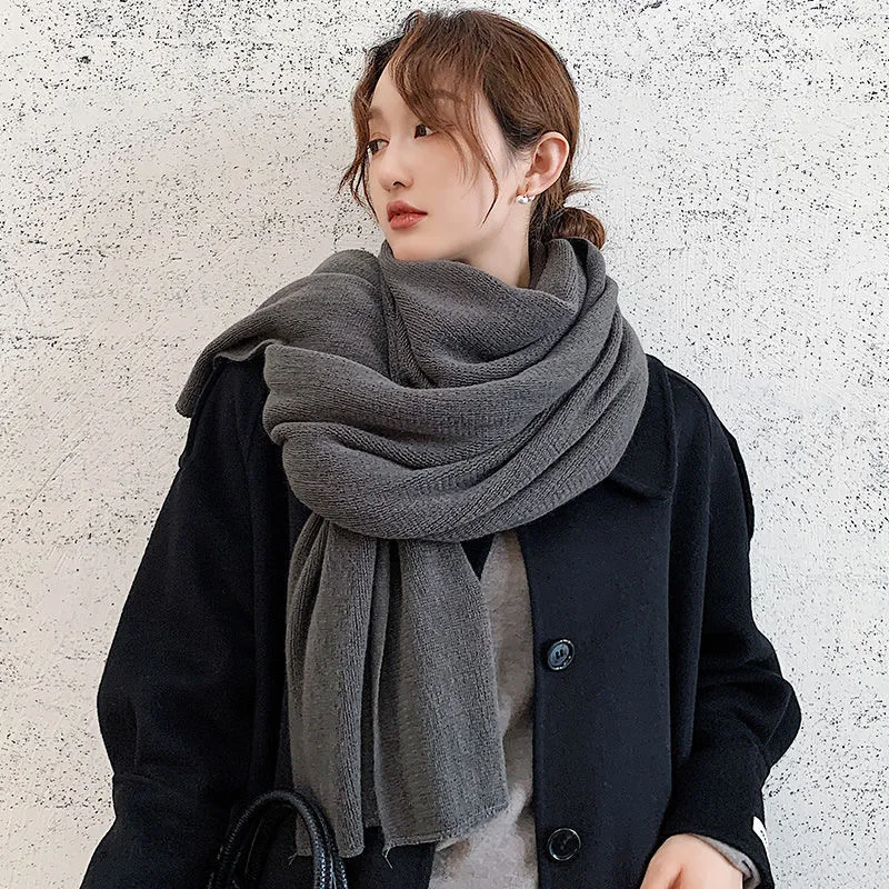 Winter Women\'s Scarf 2020 New Fashion Warm Shawl And Wrap Bandana Pashmina Female Solid Color Large Long Knitted Scarves