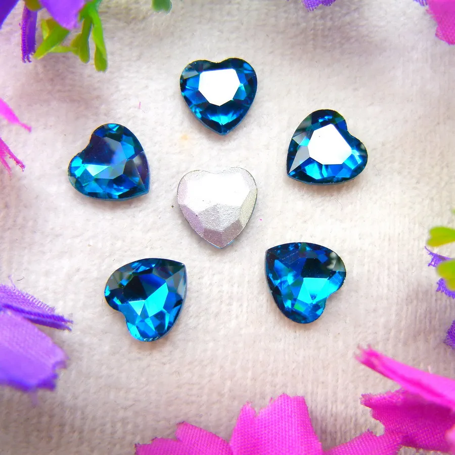 Glaskristall 8mm 10mm 12mm 14mm 16mm 18mm 27mm Verschiedene Farben Mix Herzform Klebeperlen Handy-Zubehör DIY – Detail 4