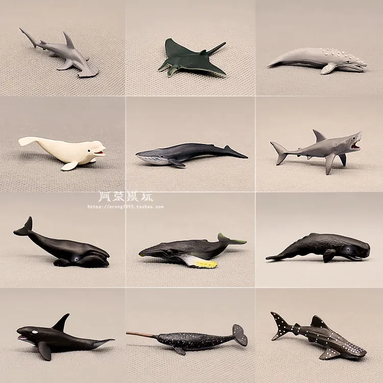 Ocean Diving Diver Action Figure Miniature Sea Animal Model Humpback Whale Shark Aquarium Decor Fish Tank Accessory Figurine Toy