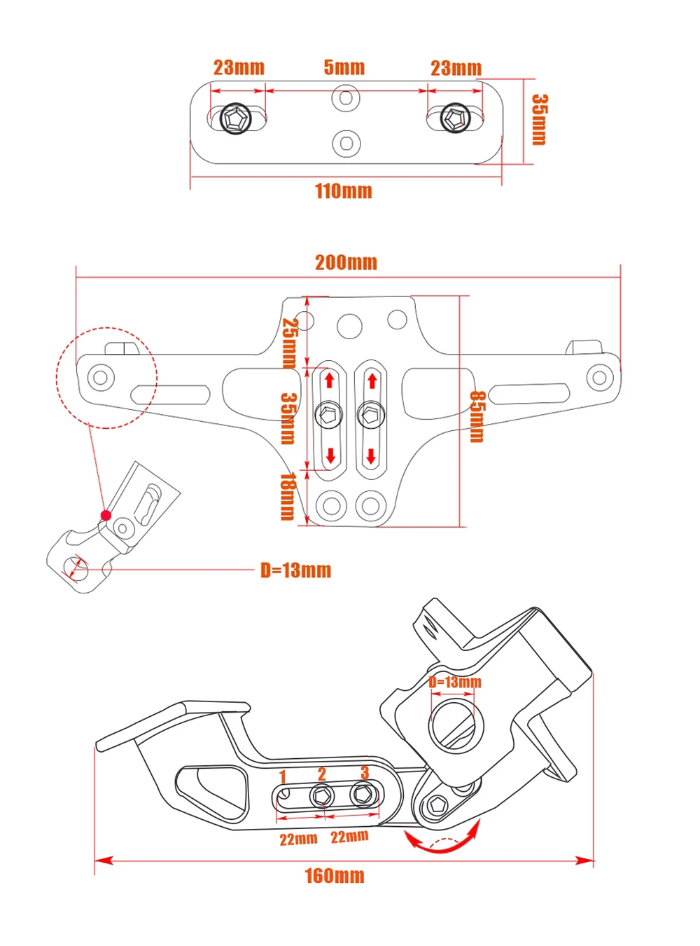 Moto Licenza Indicatore Piastra di Supporto Piastra di Montaggio Del Supporto Per SUZUKI GSXR GSR 600 750 1000 GSR600 GSR750 GSR1000