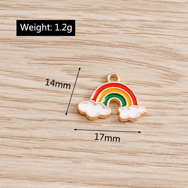 10 Stück niedliche, bunte Regenbogen-Anhänger aus Harz zum Basteln von Ohrringen, Halsketten, DIY-Schlüsselanhängern und Schmuckzubehör – Detail 8