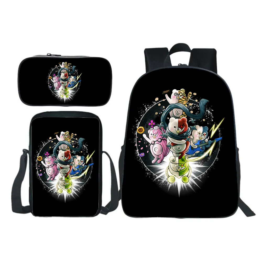 

Anime Danganronpa Backpack 3pcs Set Boys Girls School Bag Teens Bookbag Kids Rucksack Gift(backpack+shouder Bag+pen Bag)