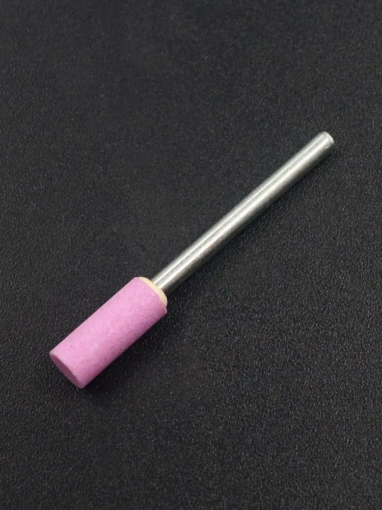 10pcs 3mm Shaft Mounted Ceramic Grinding Head Polishing Abrasive Wheel Dremel Rotary Power Tools Cylinder Pink