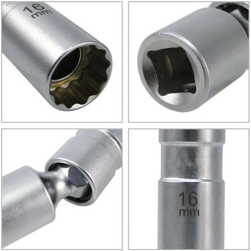 14mm/16mm Thin Wall Magnetic Swivel Spark Plug Socket 3/8 inch Drive 12Point New