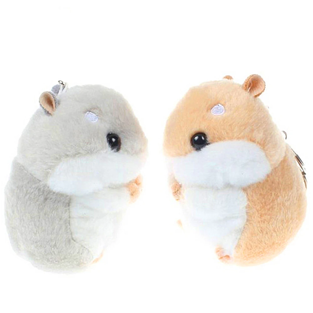 Toy Hamster Pendant Plush keychain Stuffed Doll Key Chain Clasp Key Ring Women Handbag Backpack Car Decor Trinket Dropshipping
