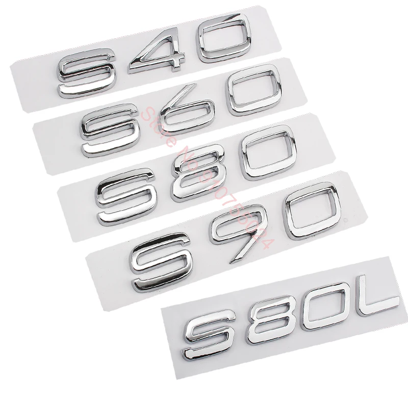 ABS Letters Numbers Emblem S40 S60 S80 S80L S90 Trunk Lid Badge Models Namaplate Decal Car Sticker