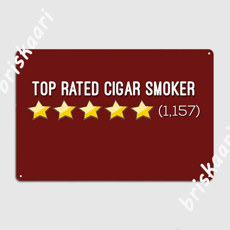 Top Rated Cigar Smoker 5 Star Reviews Metal Plaque Poster Classic Club Bar Mural Painting pub Tin sign Poster