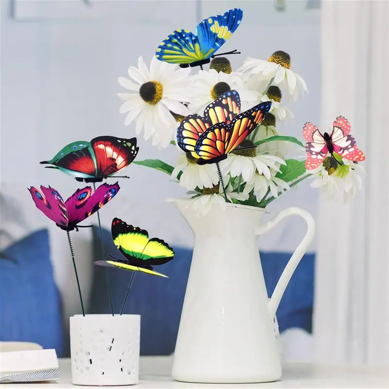 Bunch of Butterflies Garden Yard Planter Colorful Whimsical Butterfly Stakes Decoracion Outdoor Decor Gardening Decoration