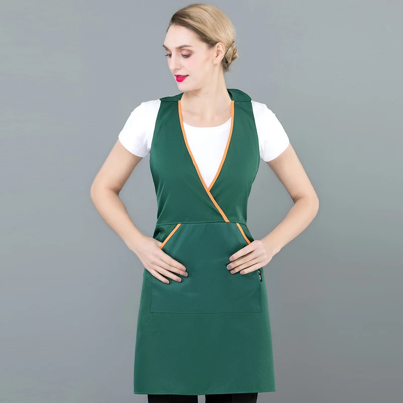 Delantal de belleza para limpieza de cocina, delantal de trabajo para servicio de restaurante, supermercado, Hotel, frutero, cafetería, tienda de té