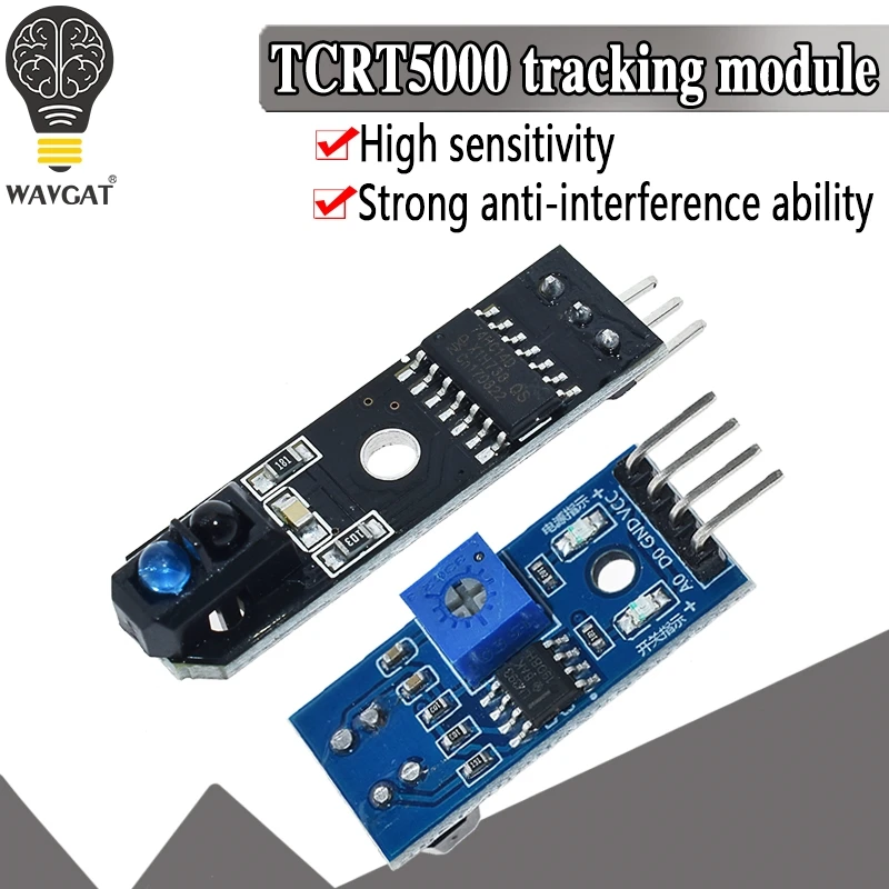 WAVGAT Line Track Sensor TCRT5000 podczerwieni odblaskowa bariera fotoelektryczna IR