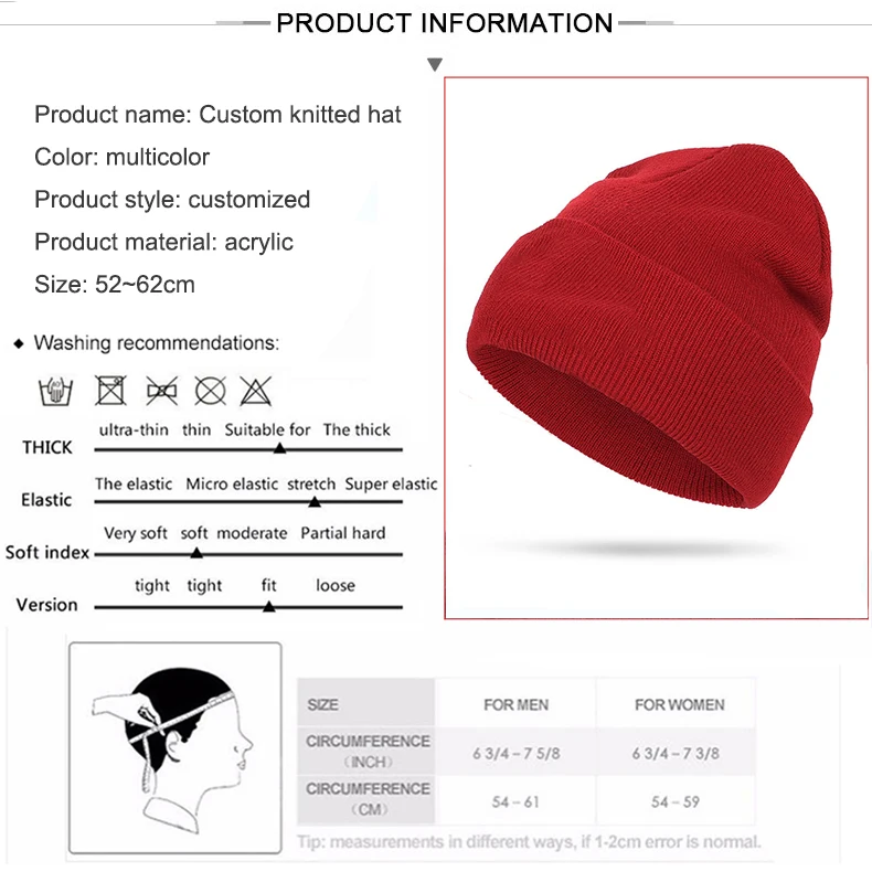 Benutzer definierte Logo Männer Winter mütze Stickerei Buchstaben gestrickt Damen Hüte Mützen Strumpf Schädel Motorhaube Kappe für Frauen – Detail 4