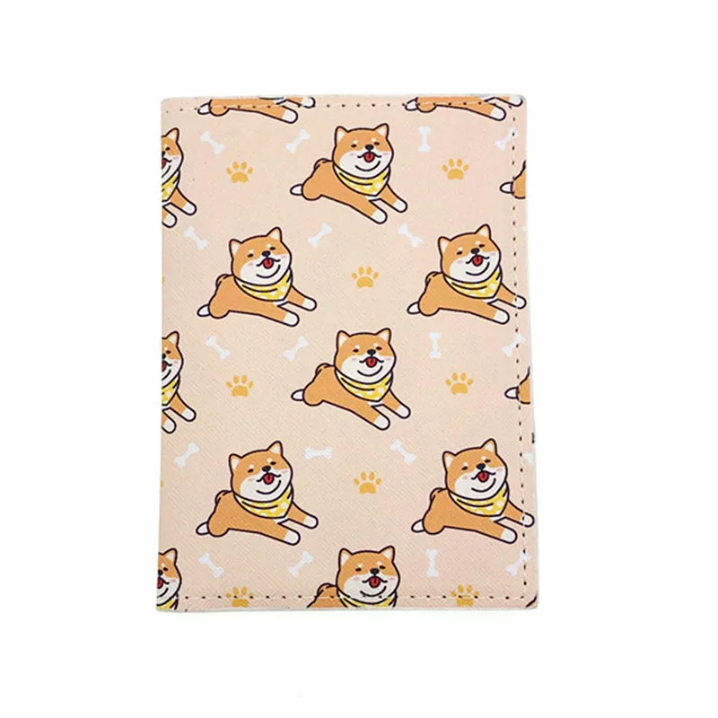 Cute Corgi Dog PU Travel Passport Case ID Card Cover Passport Holder Protector Organizer Super Quality Women Men Card Holder