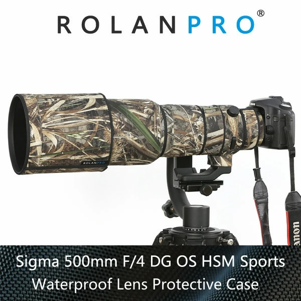 ROLANPRO Lens Camouflage Coat Rain Cover for SIGMA 500mm F/4 DG OS HSM Sports Lens Protective Case Nylon Waterproof Lens Coat