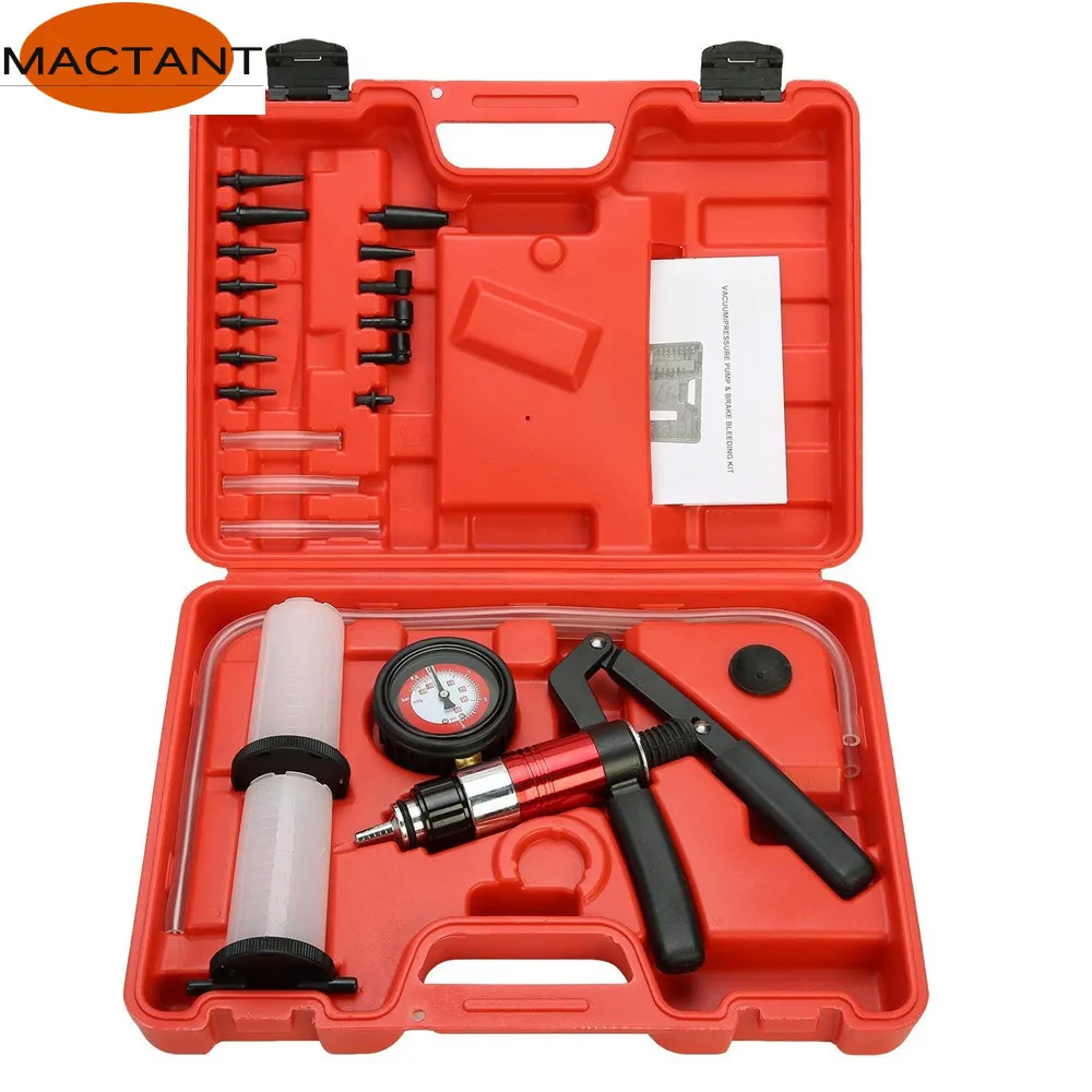 MACTANT Auto Diagnostic-tool Car Auto Handheld Vacuum Pistol Pump Brake Bleeder Adaptor Fluid Reservoir Oil Tester Tools Kit