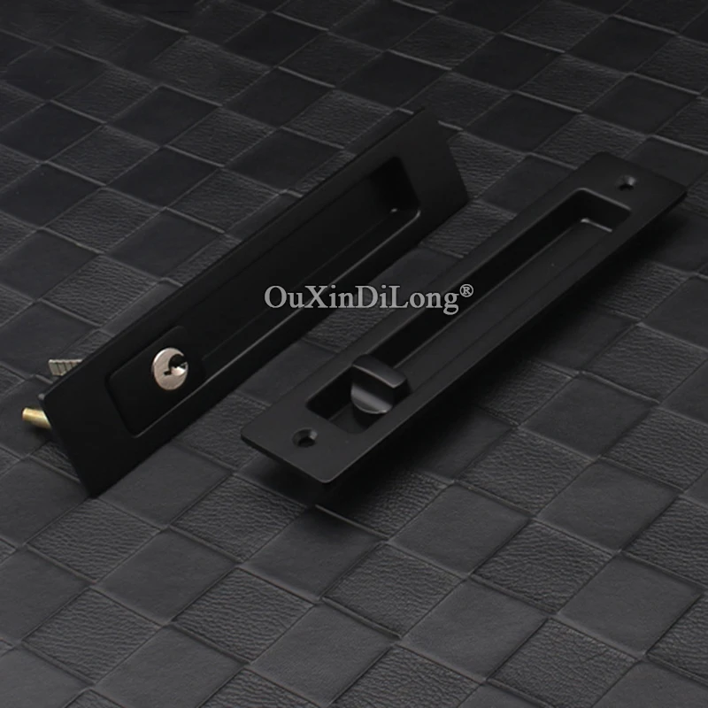 

Brand New 1Set Zinc Alloy Invisible Hidden Sliding Pocket Door Lock for Sliding Wood Barn Door Locks for 38~50mm Thickness Doors