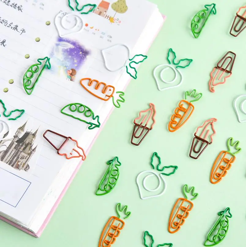 Two-Color Vegetable Shape Creative Special-Shaped Paper Clips Cartoon Cute Carrot Paper Clips