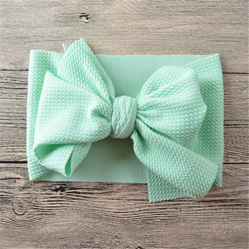 Newborn Large Bow Headwrap One Size Baby Girl Fabric Messy Bow Headband Nylon Headband Infant Hair Bows Turban Bowknot Tie