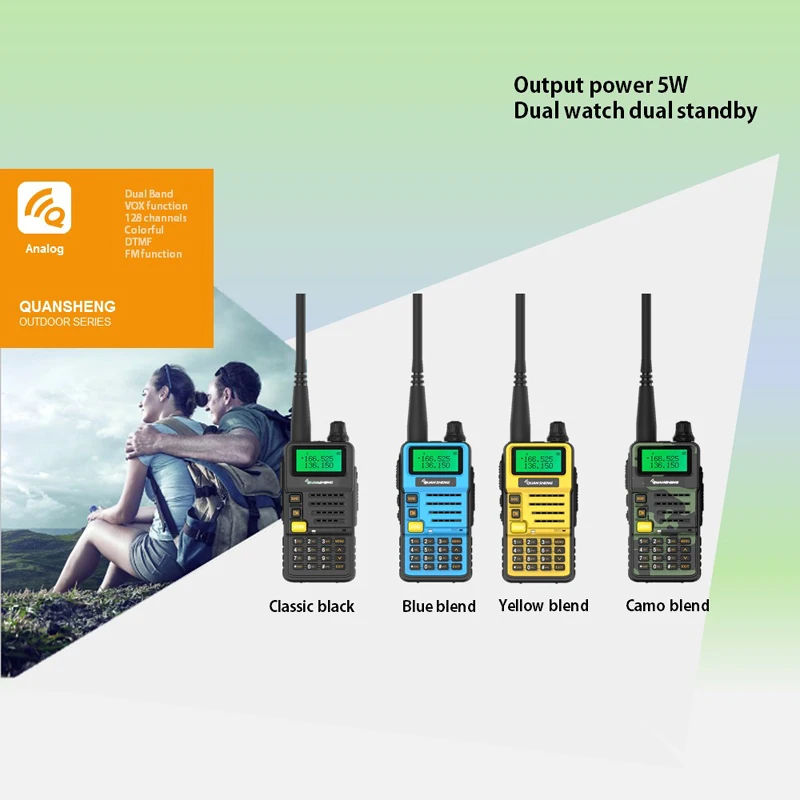 

Quansheng Transceiver VHF UHF Intercom Walkie Talkie CB Ham Radio Two-Way Radio Portable Hunting Dual Band UV-R50- Radio Station