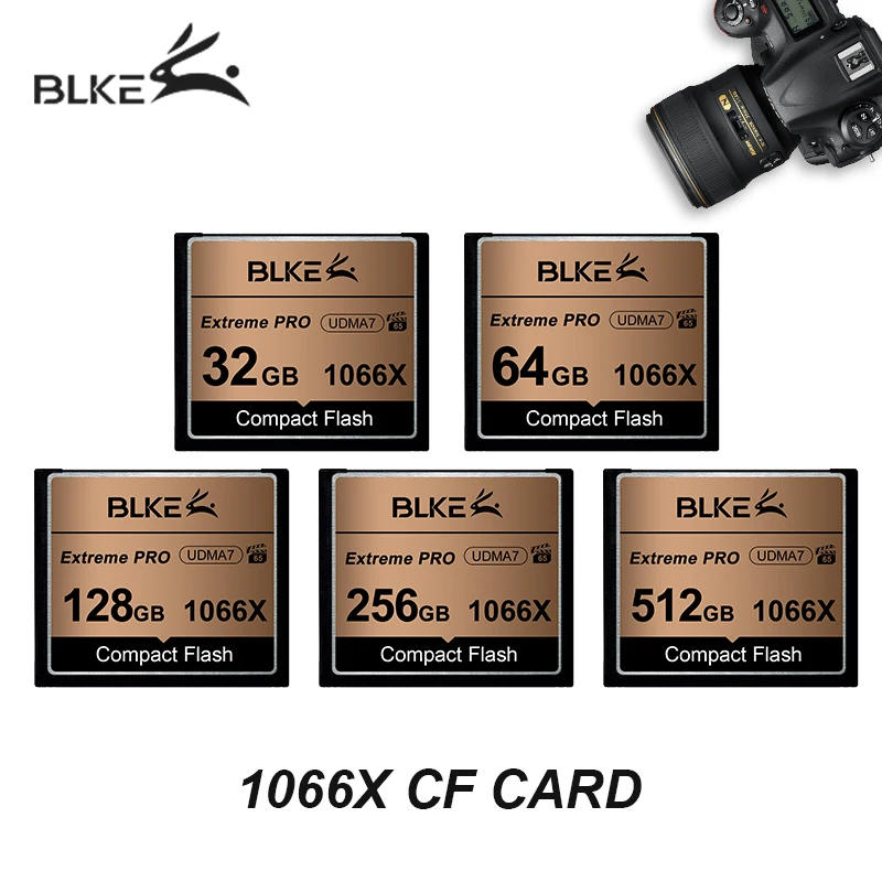 BLKE Memory Card CF Card 128GB 64G 32G Extreme Pro UDMA7 1066X Compact Flash Card High Speed UDMA7 1066X for Canon Nikon camera