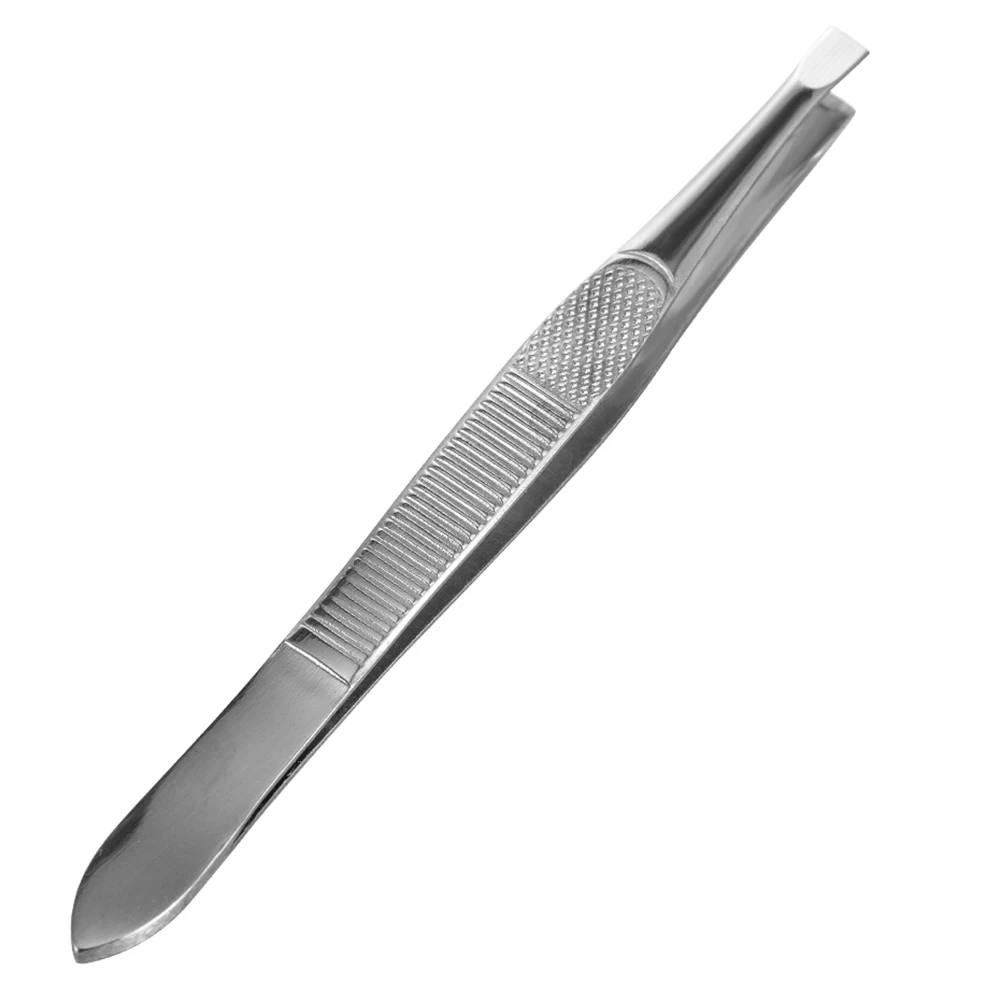 1PC Eyebrow Tweezer Hair Flat Tip Puller Stainless Steel Eye Brow Clips Effective Eyelash Extension Removal Beauty Makeup Tool