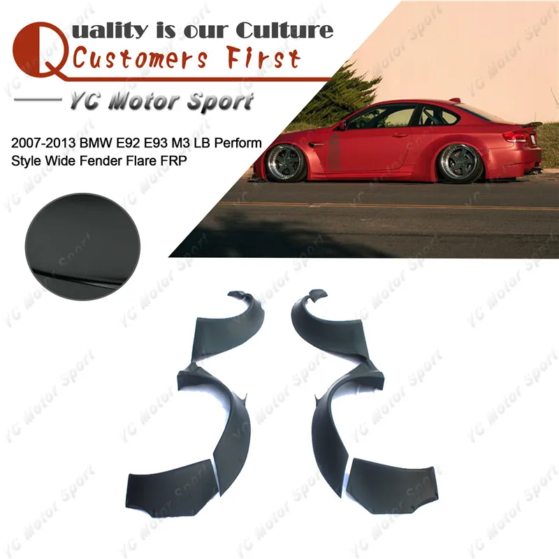 

FRP Fiber Glass Fender Flare Kit 8pcs Fit For 2007-2013 E92 E93 M3 LB Perform Style Front & Rear Wide Fender Flare