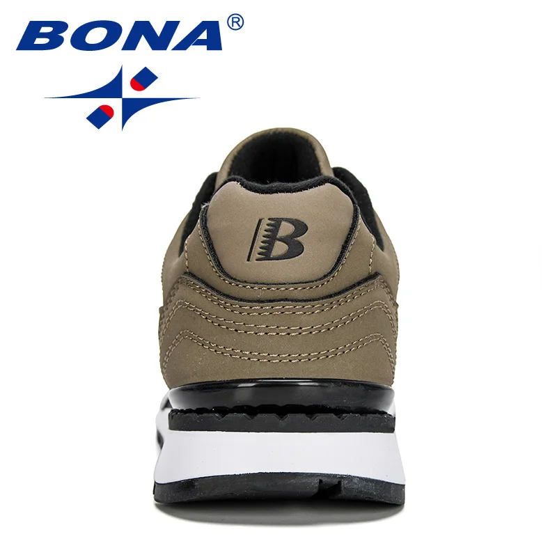 BONA New Designers Nubuck Leather Trendy Sneakers Men Outdoor Casual Shoes Man Sapato Masculino Krasovki Zapatos De Hombre