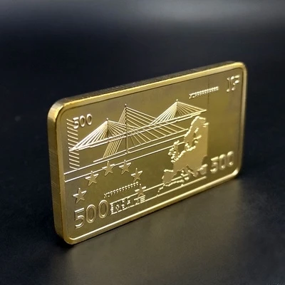 جميل جدا 500 اليورو الذهب البنكنوت بار 24k 999.9 معدن مطلي بالذهب القضبان هدايا تذكارية
