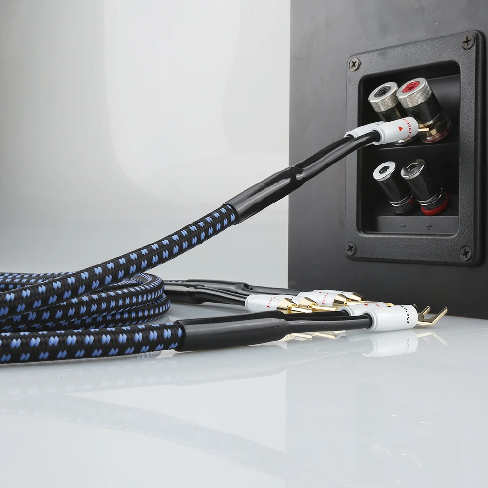 Ein Paar Audiocrast SP14 HIFI versilberte Lautsprecherkabel, hochwertiges OCC-Lautsprecherkabel für Hi-Fi-Systeme, Y-Stecker, Bananenstecker. – Detail 23