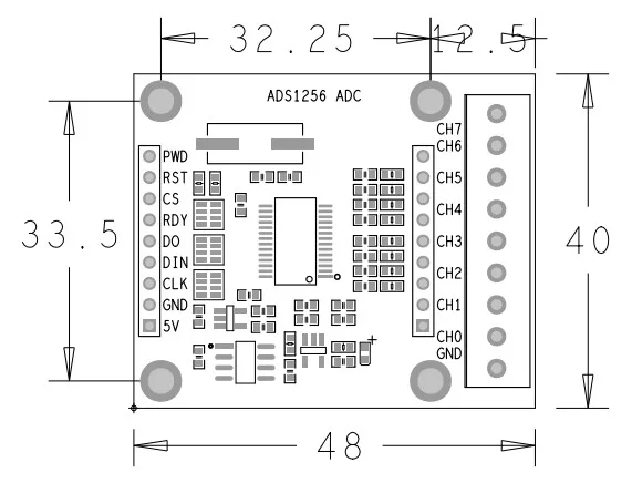 ADS1256 24-Bit ADC Iklan Modul Multi Channel Presisi Tinggi ADC Akuisisi Data Kartu Analog Ke Digital Converter