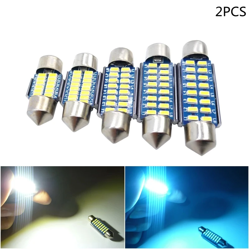 

2PCS c5w led CANBUS 28/31/36/39/41mm Festoon C10W bulb 3014 SMD 12V LED reading lamp car Interior Light White Error Free