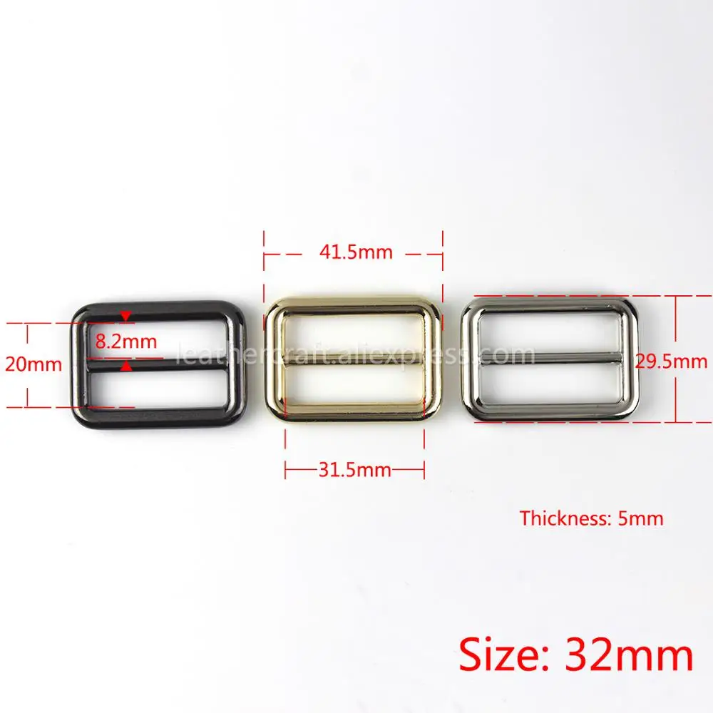 1x Metal Cast Tri-Glide Buckle 3 Bar Adjuster Slider Middle Center Bar Buckle for Leather Craft Bag Backpack Shoulder Strap Belt