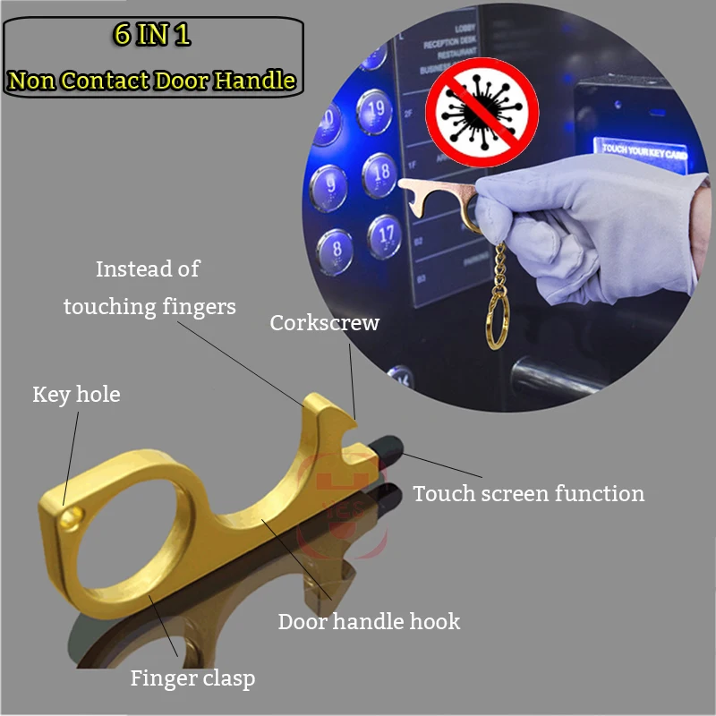 Antimicrobial Elevator Button Contactless Tool Safety Door Handle Isolation No-Touch Anti-bacteria Opener Touch screen