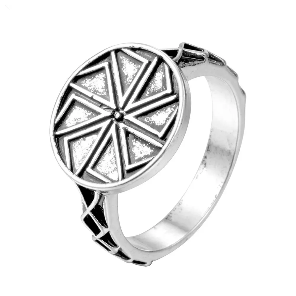 Slavic Kolovrat Symbol Norse Valknut Compass Amulet Viking Ring For Women Men Wicca Witchcraft