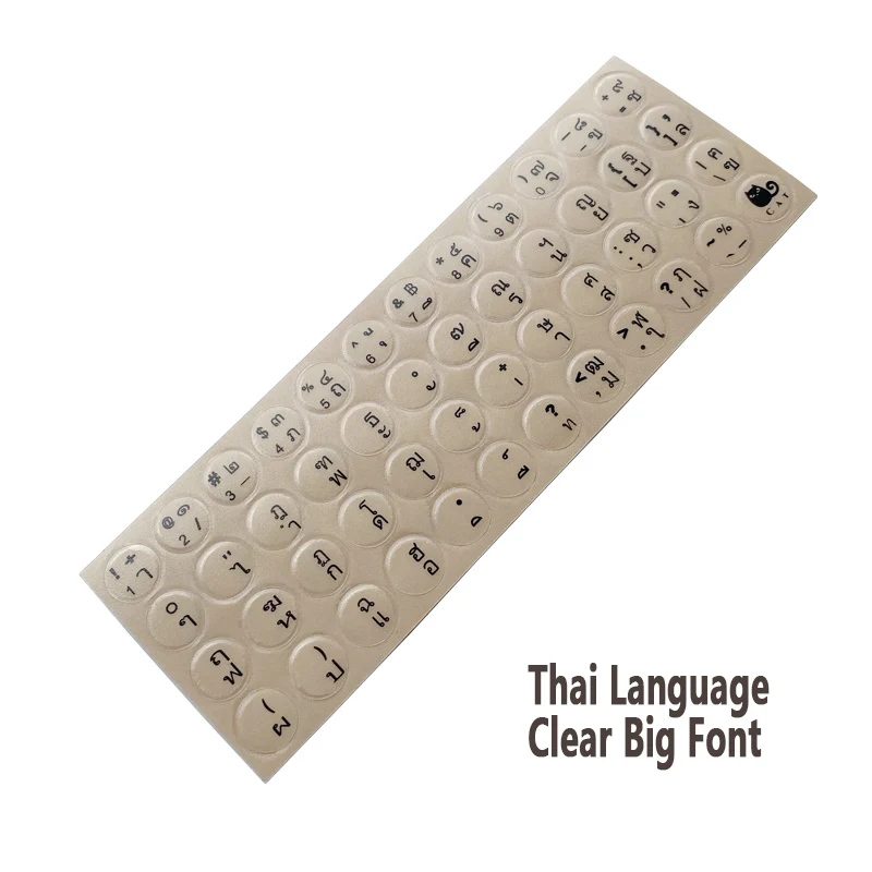 SR Matte Clear Keyboard Stickers for Thai Language Letter Layout With Button 3 Size Letters Alphabet For PC Laptop Accessories