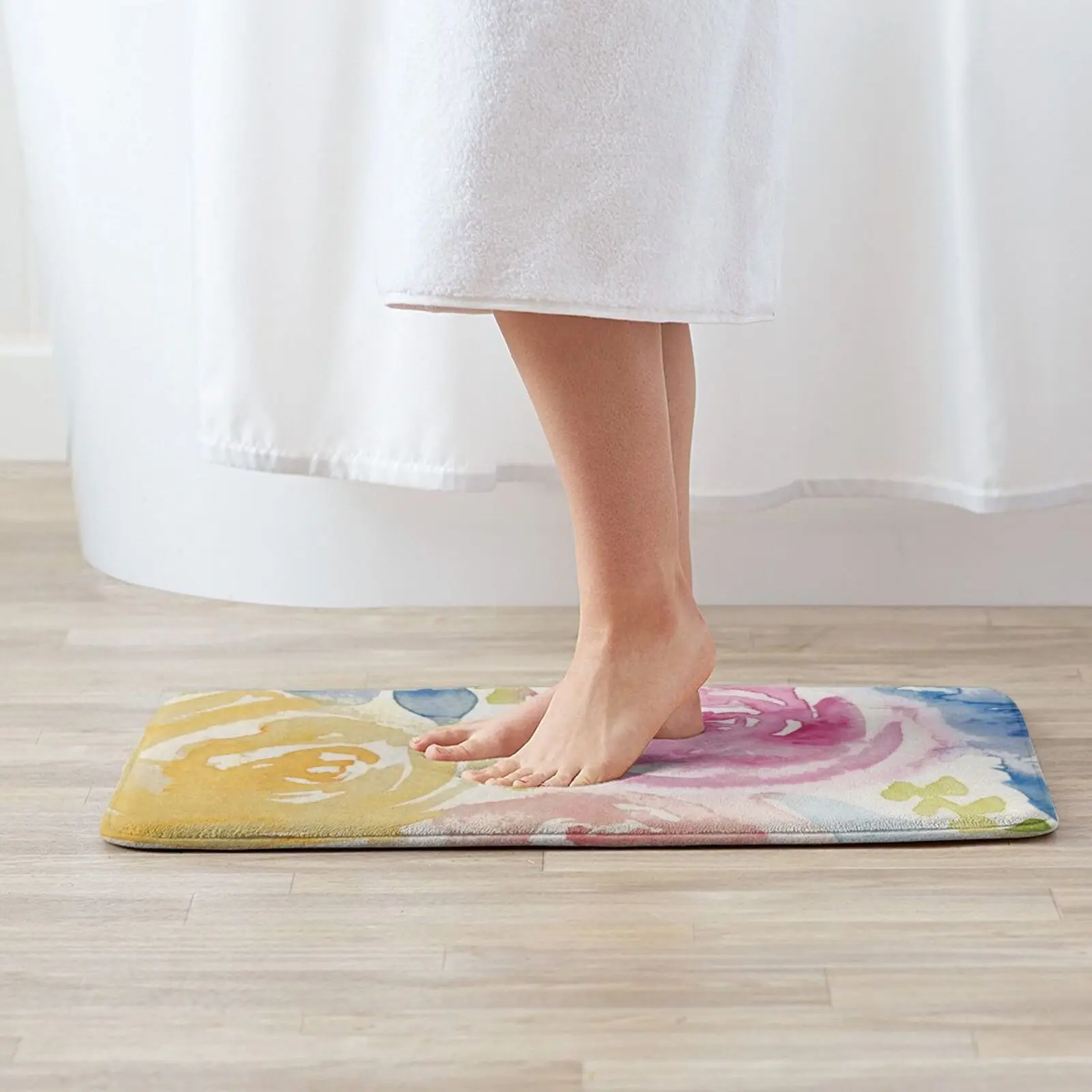 مجردة الملونة المائية الزهور حصيرة البساط السجاد المضادة للانزلاق الحصير غرفة نوم مجردة الزهور المائية الزهور المائية