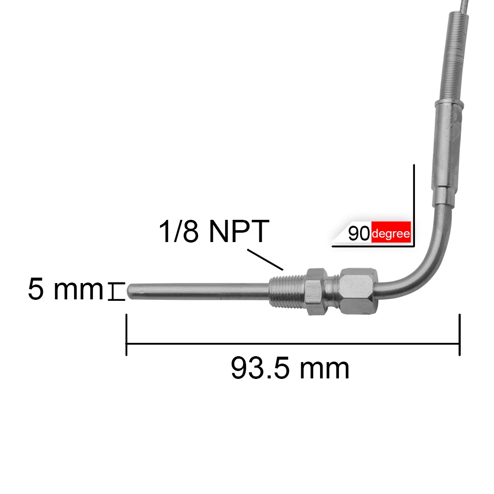 Car Exhaust Temp Sensor Gauge Exhaust Gas Temp Sensor EXT Temperature Sensor 0-1000 C ETM-01-1