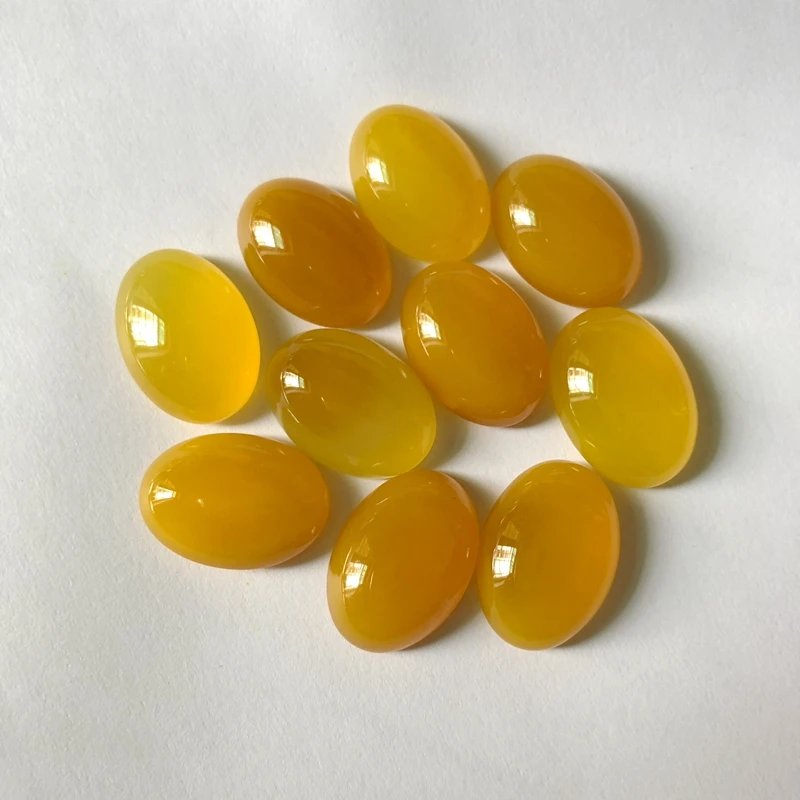 PANGEMWholesale 2pcs/lot Yellow Carnelian Agate Bead cabochons,10x14mm 12x16mm 13x18mm 15x20mm,Oval Gemstone Cabochon Ring Face