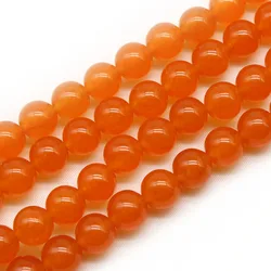 Natural Stone AAA Orange Chalcedony Jades Beads Loose Spacer Beads For Jewelry Making DIY Fashion Bracelet 15