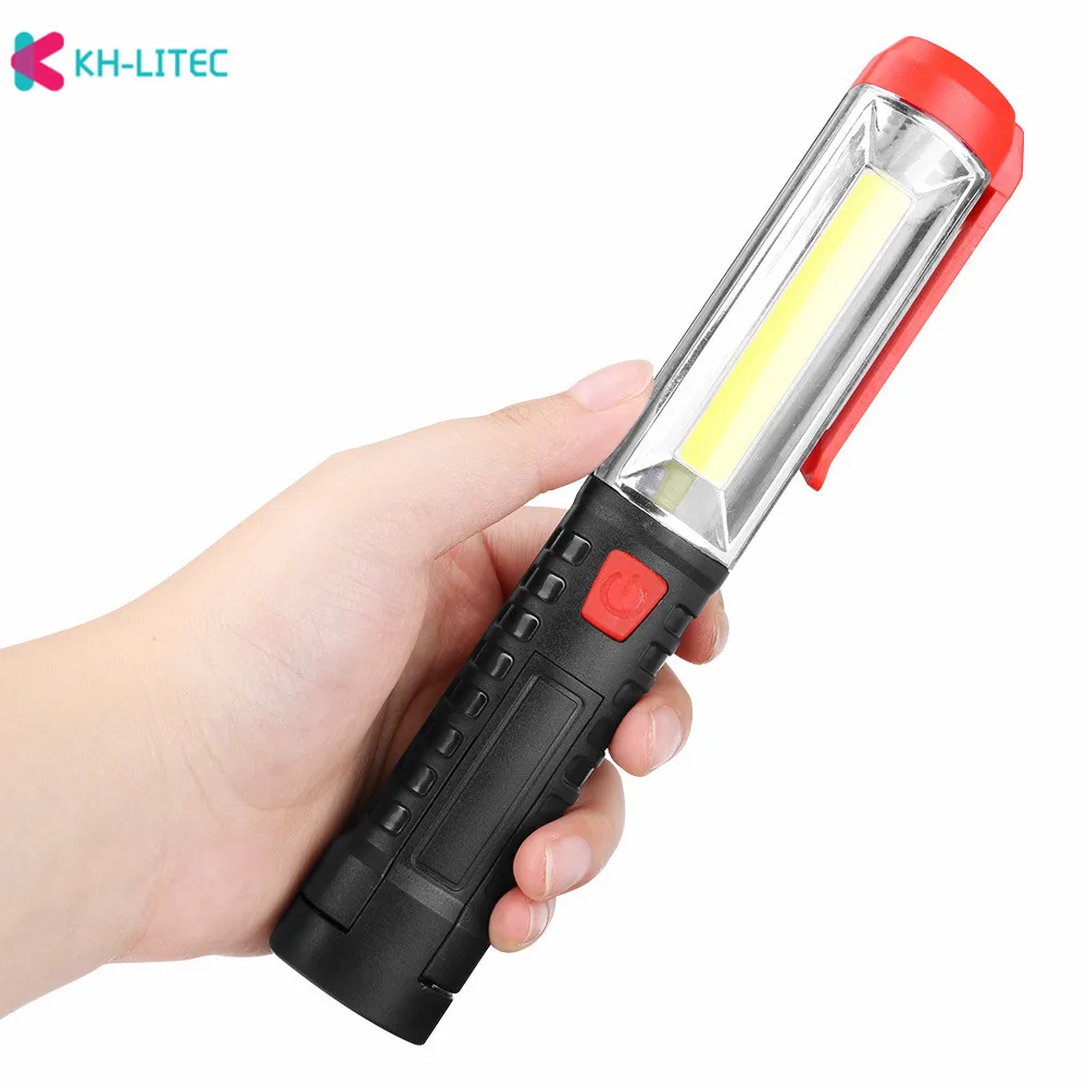 3800 LM COB LED Portable Lantern 1 Mode Flashlight Torch Lighting Magnet Adjustable Work Light By 3*AA Camping Working Lamp