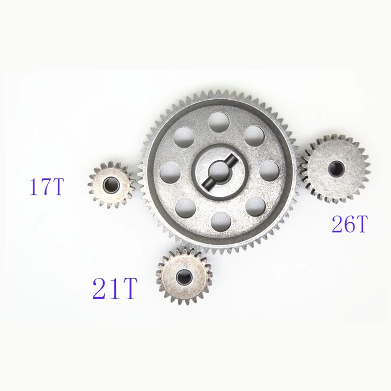 HSP 48P 0.8M 64T Main Metal spur Gear 5mm reducer＆17/21/26/29T Motor Gear 3.17mm Shaft diameter for Hsp 94123 94111 94107 94170