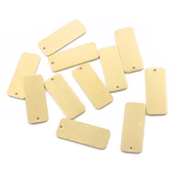 10pcs Raw Brass Flat Rectangle Tag Bar Stamping Blank Charms For DIY Earrings Bracelet Necklace Jewelry Findings Accessories