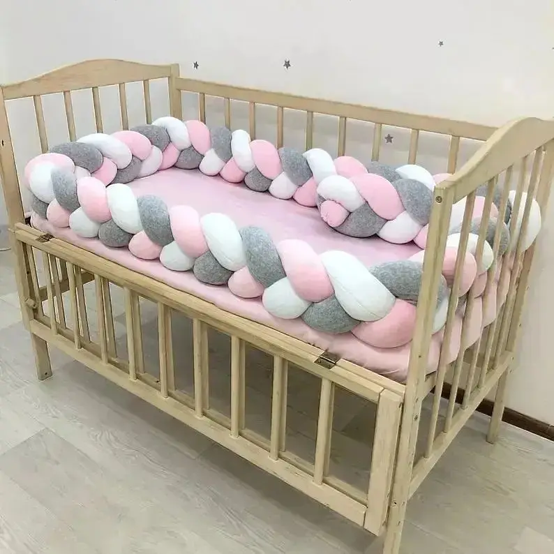 Baby Braid Bumper for Newborn Crib 1M/2M/3M/4M Kids Cot Protector Baby Crib Bumper Bedding Sets Bumpers In The Crib Cot Bebe