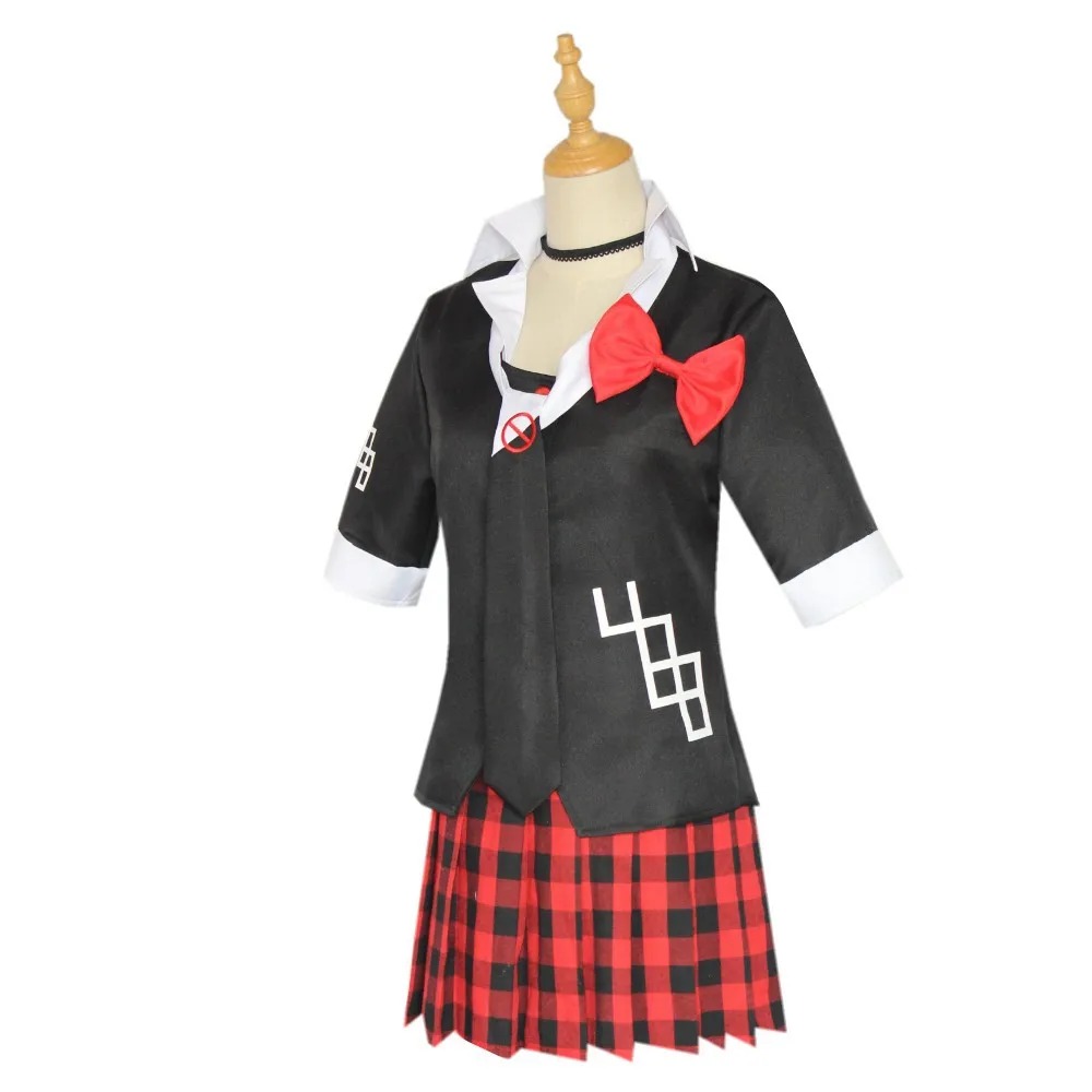 Anime Danganronpa Cosplay Costume Girl Enoshima Junko Black Game Uniform Cafe Work Clothes Short Skirt Set Anime Women Cosplay