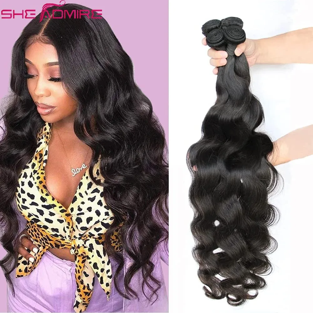 

Body Wave Hair Bundles Natural Black Hair Weave She Admire Malaysia 100% Unprocessed Remy Human Hair Extensions for Black Women