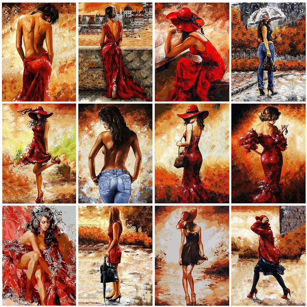 

GATYZTORY Paint By Numbers For Adults Children HandPainted Oil Painting Beauty Girl Picture Paint Unique Gift Home Decoration