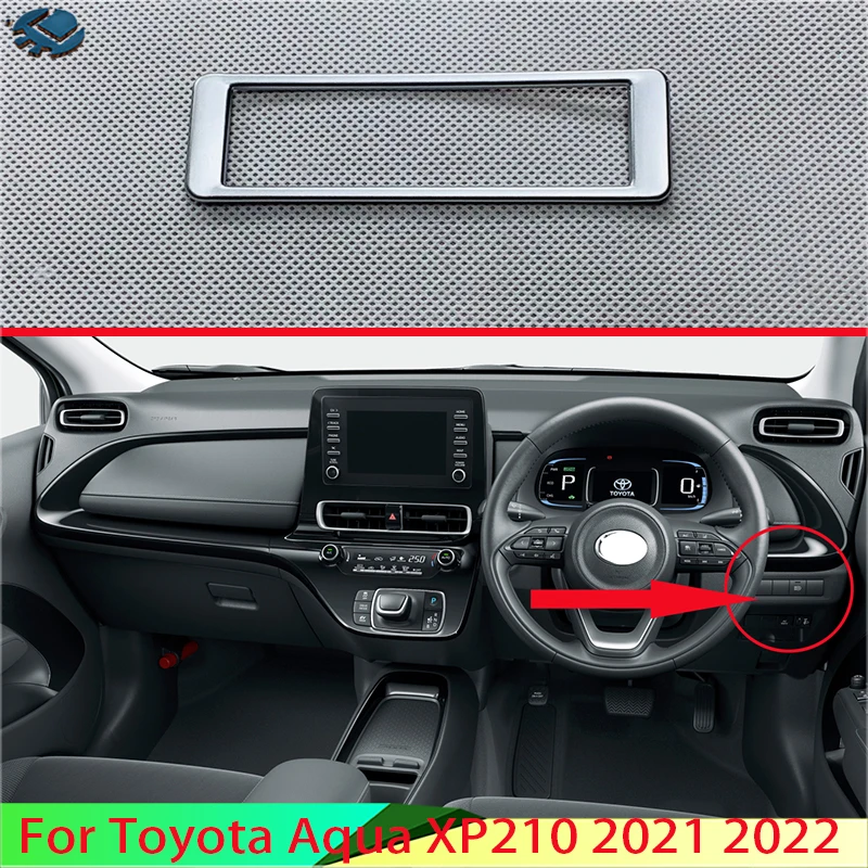 For Toyota Aqua XP210 2021 2022 Car Accessories ABS Chrome Head Light Switch Button Control Panel Cover Trim Bezel