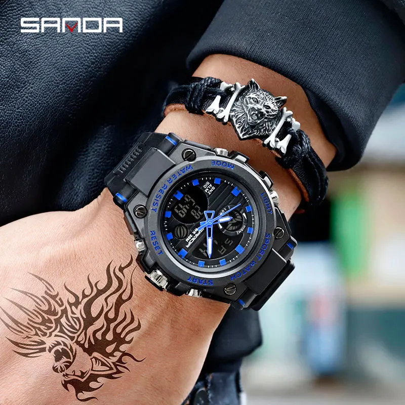 SANDA Watches 739 Men Sports Watches Military Quartz Watch Men Waterproof S Shock Clock Man Watch relogio masculino reloj hombre